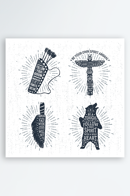 印第安人图标设计-众图网