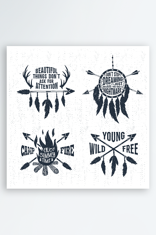 印第安人图标设计-众图网