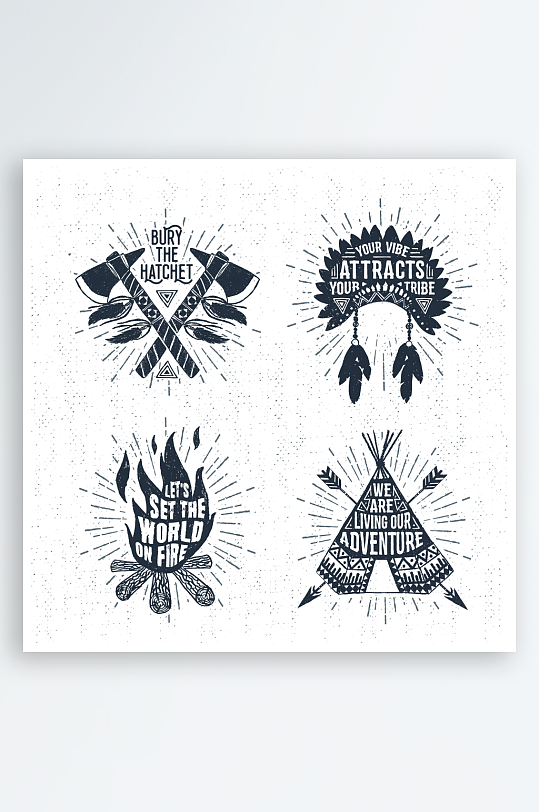 印第安人图标设计-众图网