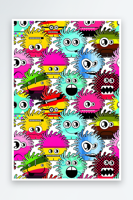 卡通小怪物小怪兽-众图网