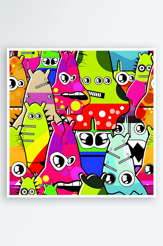 卡通小怪物小怪兽-众图网