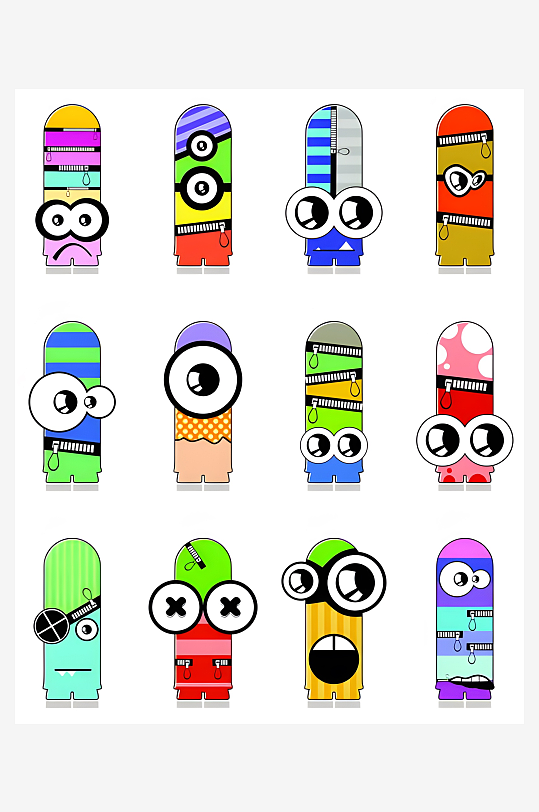 卡通小怪物小怪兽-众图网