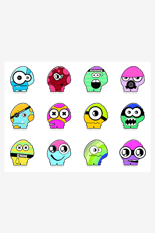 卡通小怪物小怪兽-众图网