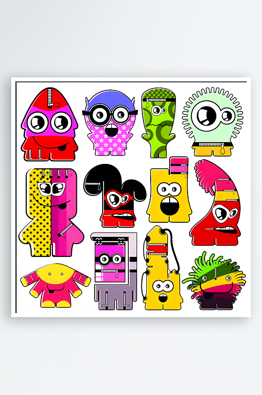 卡通小怪物小怪兽-众图网