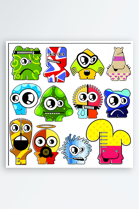 卡通小怪物小怪兽-众图网