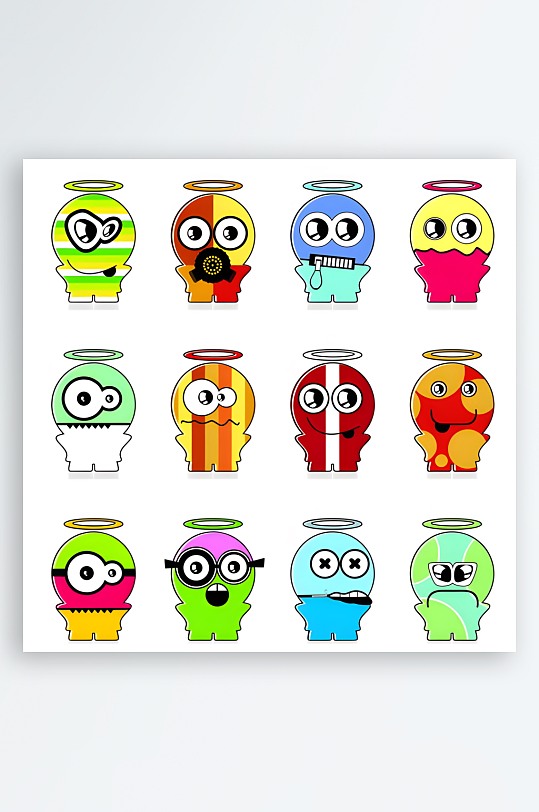 卡通小怪物小怪兽-众图网