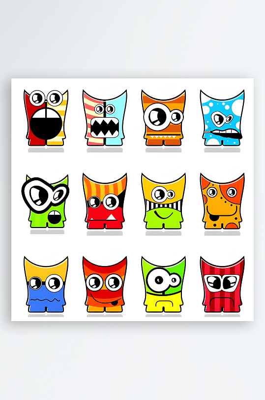 卡通小怪物小怪兽-众图网