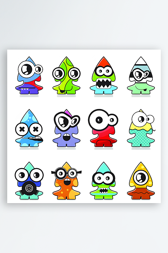 卡通小怪物小怪兽-众图网