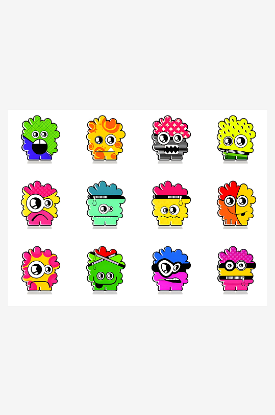 卡通小怪物小怪兽-众图网