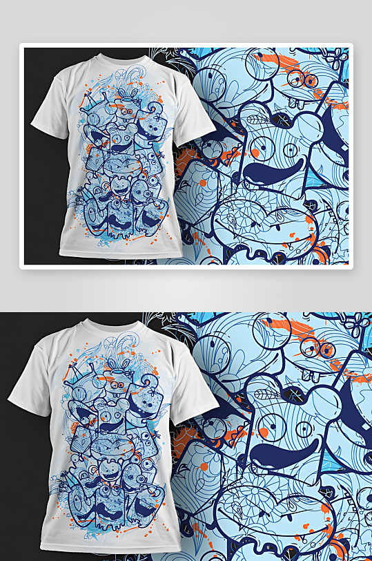 服装图案设计T恤设计-众图网