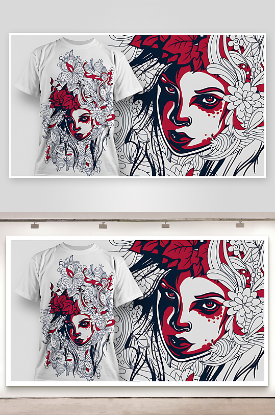 服装图案设计T恤设计-众图网