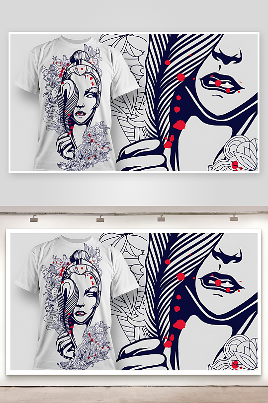 服装图案设计T恤设计-众图网