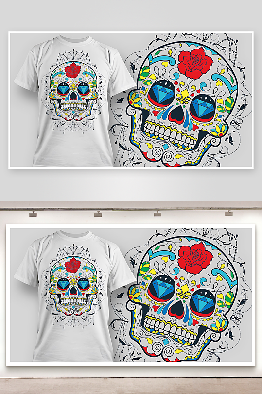 服装图案设计T恤设计-众图网