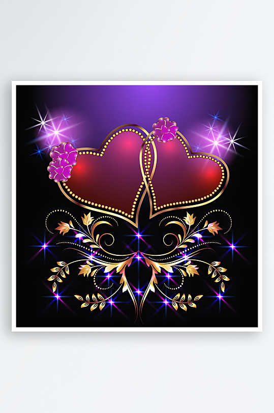 红心心形爱情矢量设计素材-众图网