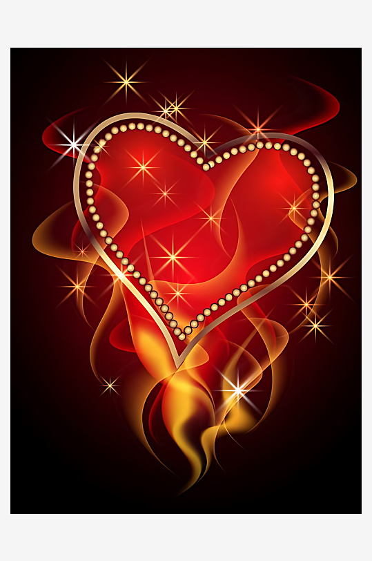 红心心形爱情矢量设计素材-众图网