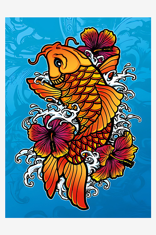 鲤鱼矢量设计素材-众图网