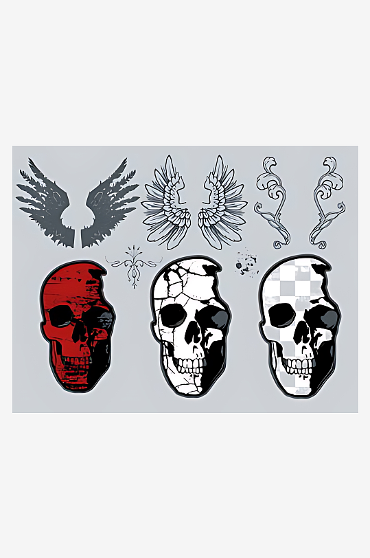 骷髅矢量设计素材-众图网
