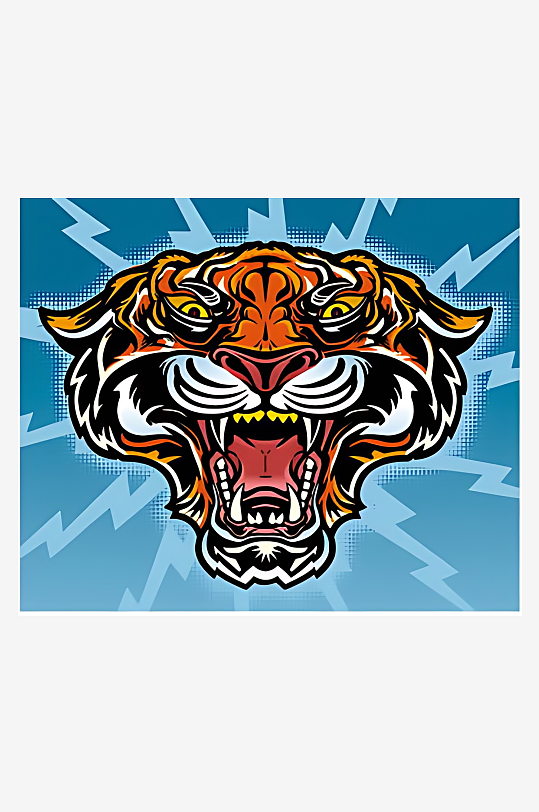 老虎矢量设计素材-众图网