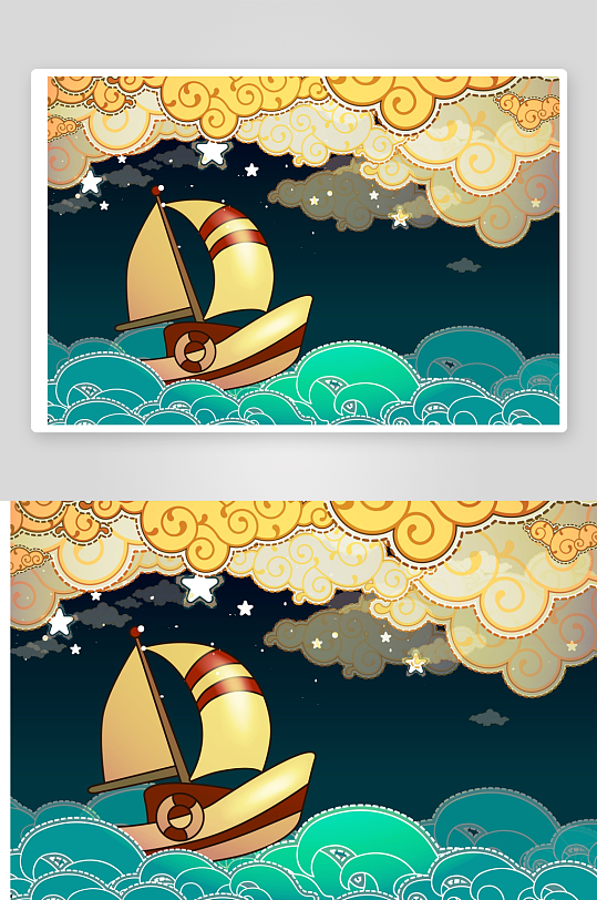 帆船矢量设计素材-众图网