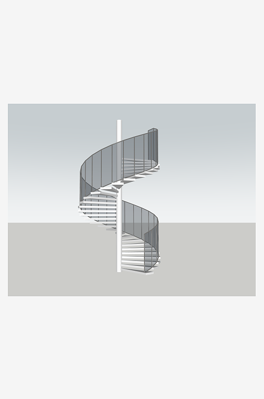 现代玻璃旋转楼梯-众图网