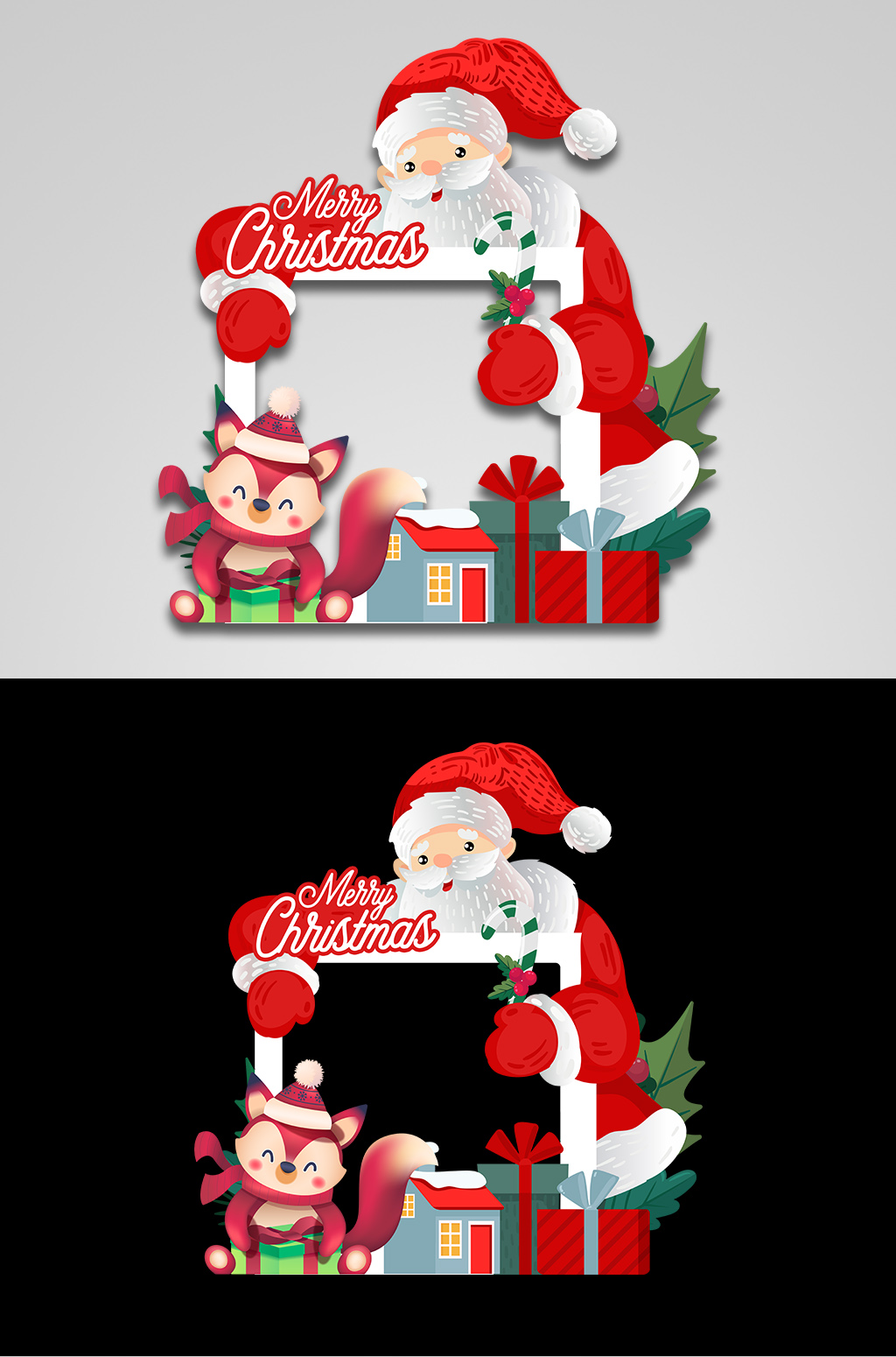 异形圣诞老人圣诞节拍照框 合影墙网红打卡墙素材