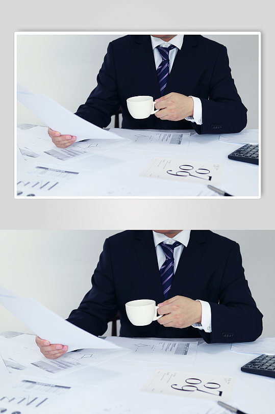 商务企业人物喝咖啡工作摄影图照片