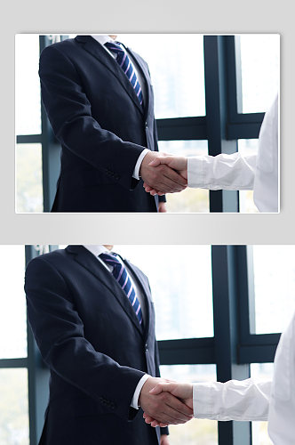 商务西装企业人物握手摄影图照片