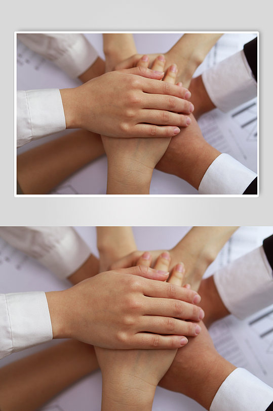 企业人物团队加油打气照片摄影图