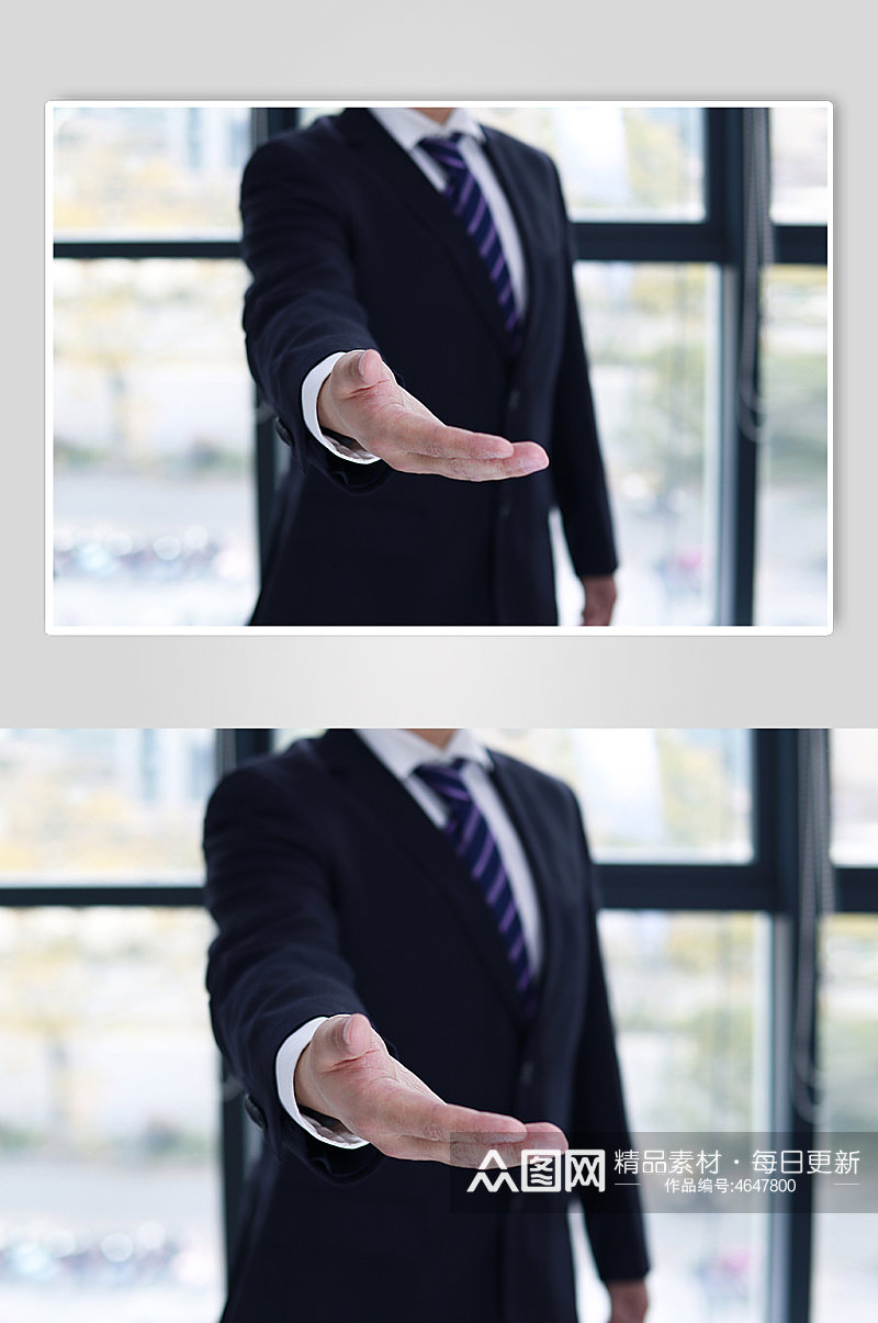 企业人物握手邀请动作摄影图照片素材