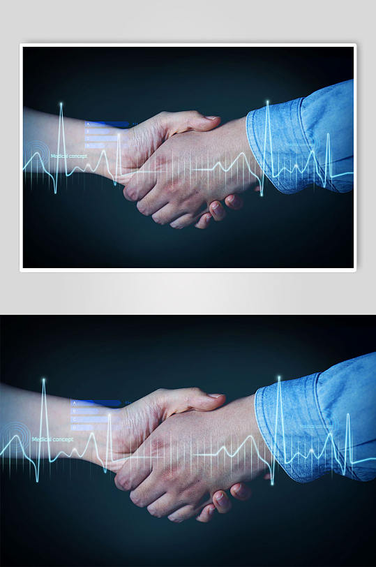 科技感企业人物握手照片摄影图-众图网