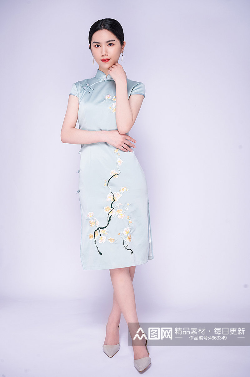 中国风美女优雅旗袍人物摄影图片素材