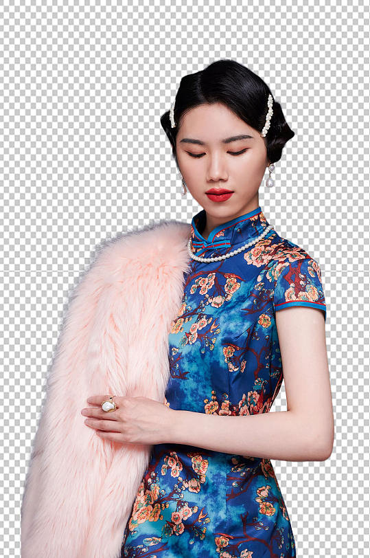 民国风旗袍美女人物免抠png元素昵图网