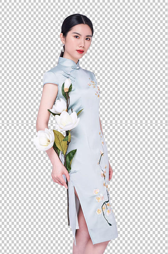 优雅旗袍美女人物png免抠元素