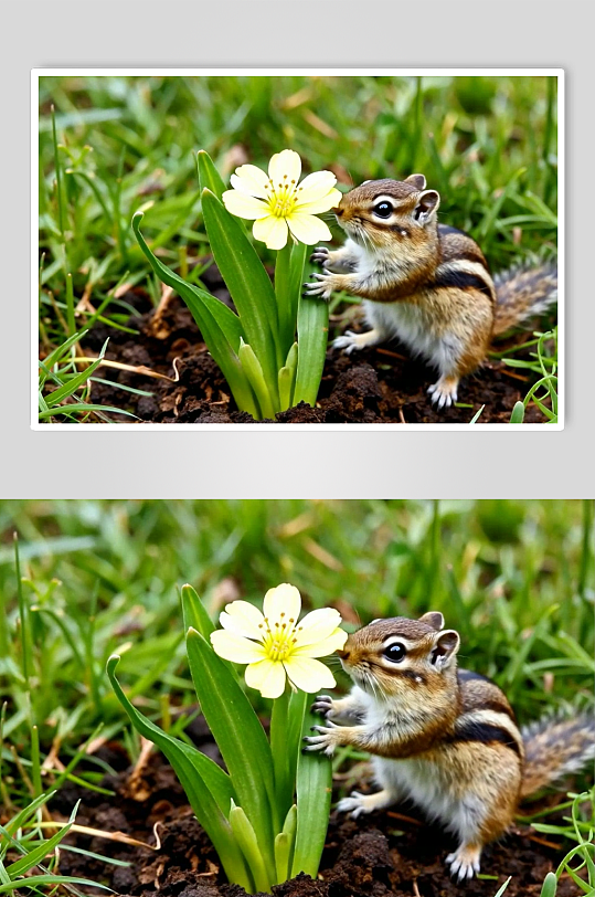 花栗鼠数字艺术AI春季春天风景MP4视频-众图网