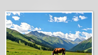 草原数字艺术AI春天风景MP4视频-众图网