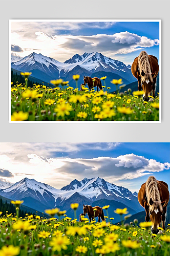 草原数字艺术AI春天风景MP4视频