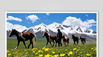 草原数字艺术AI春天风景MP4视频-众图网