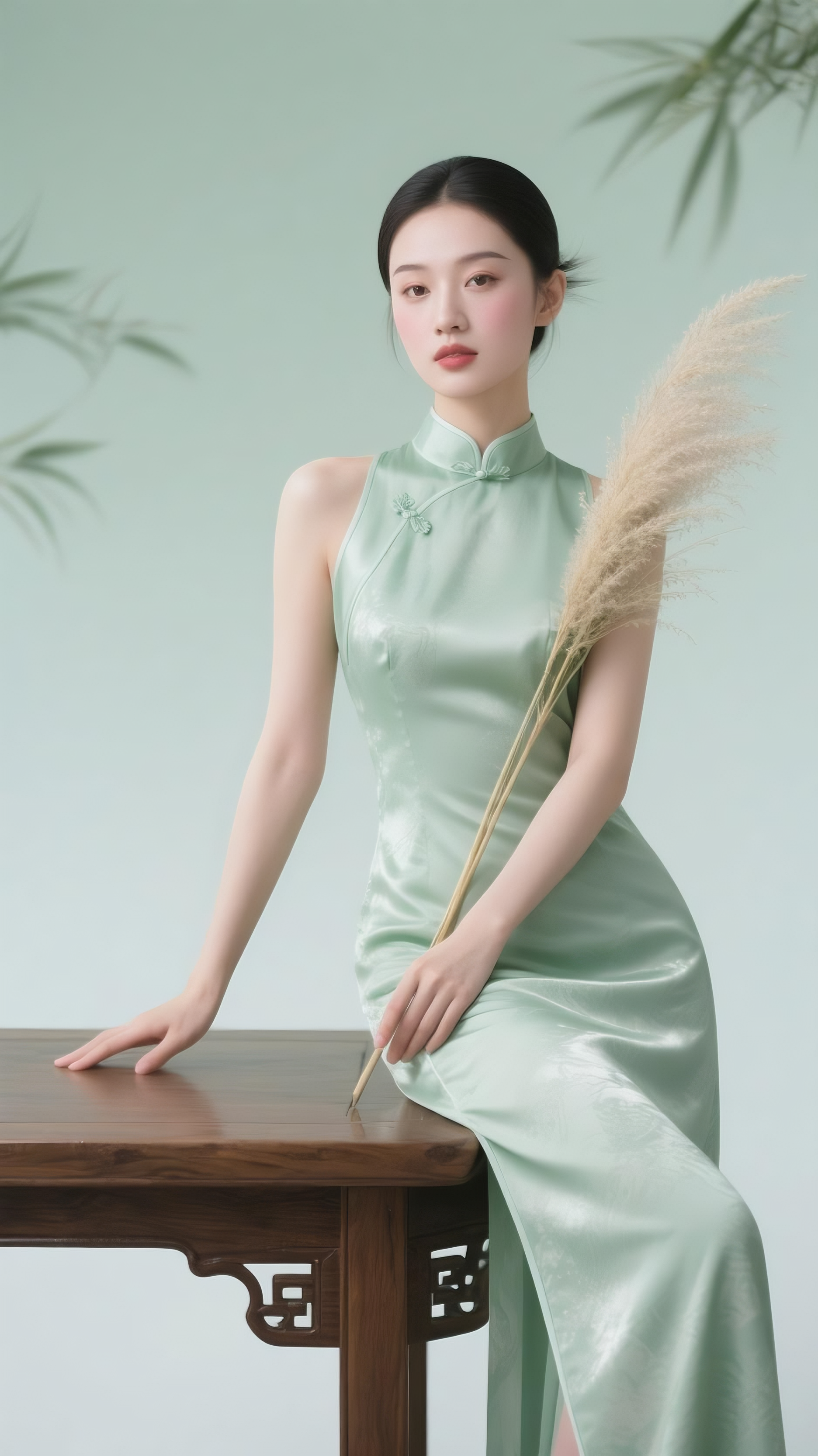 秋季寒露白露节气医美模特人物摄影图素材