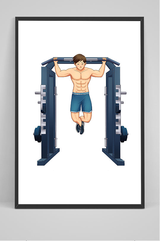 肌肉男健身人物插画