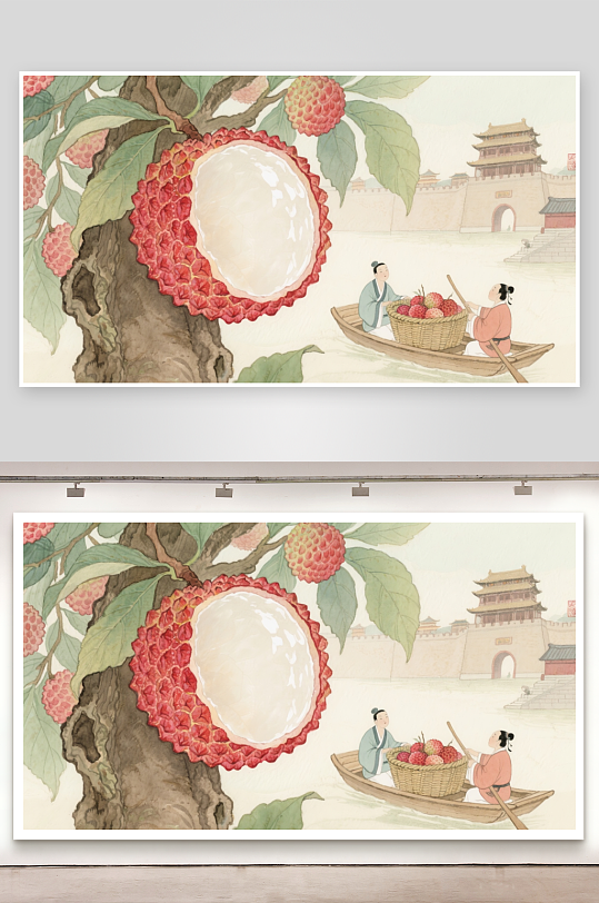 中国风长安的荔枝古风插画-众图网