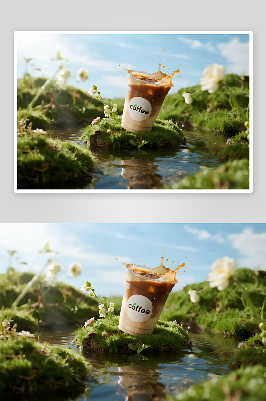 冰爽咖啡奶茶饮品冷饮产品摄影图-众图网