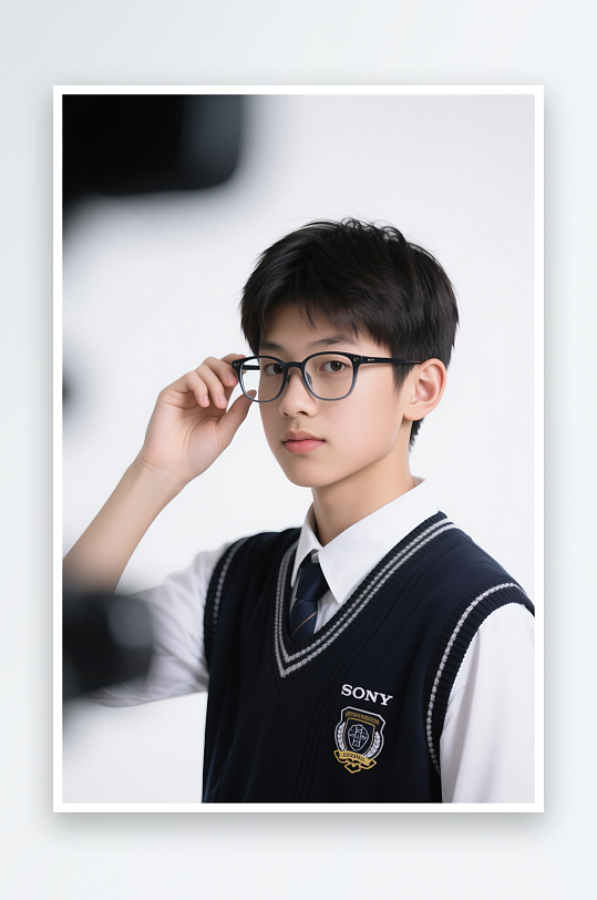 近视眼镜戴眼镜人物眼镜店摄影图-众图网