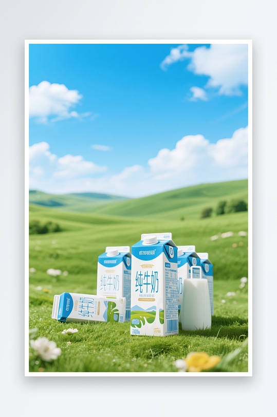 纯牛奶产品摄影图-众图网