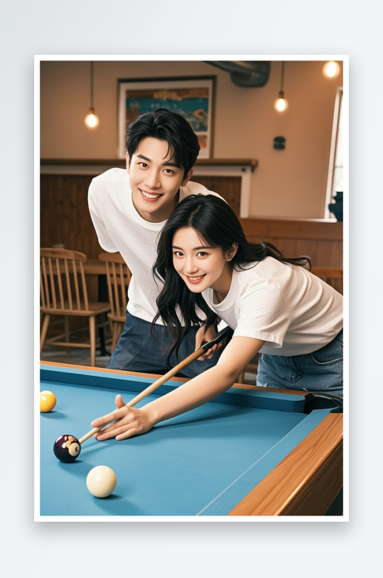 打桌球台球斯洛克人物摄影图-众图网