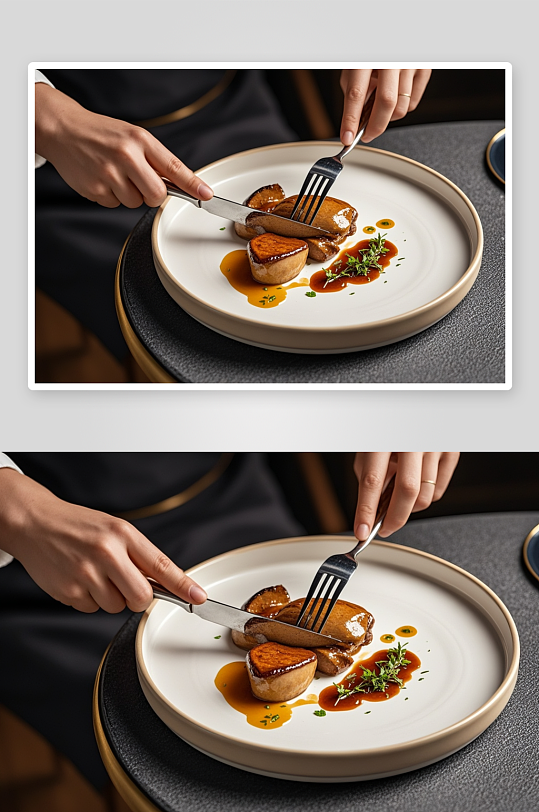 西餐鹅肝美食摄影图