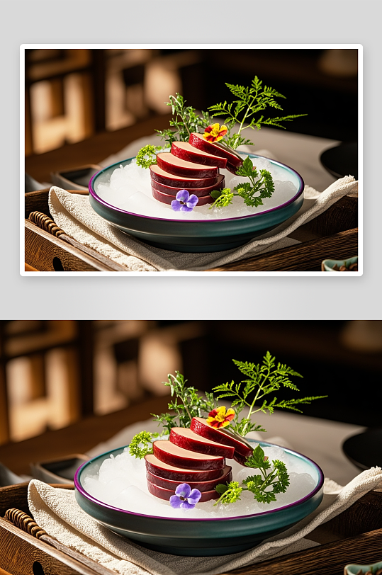 西餐鹅肝美食摄影图