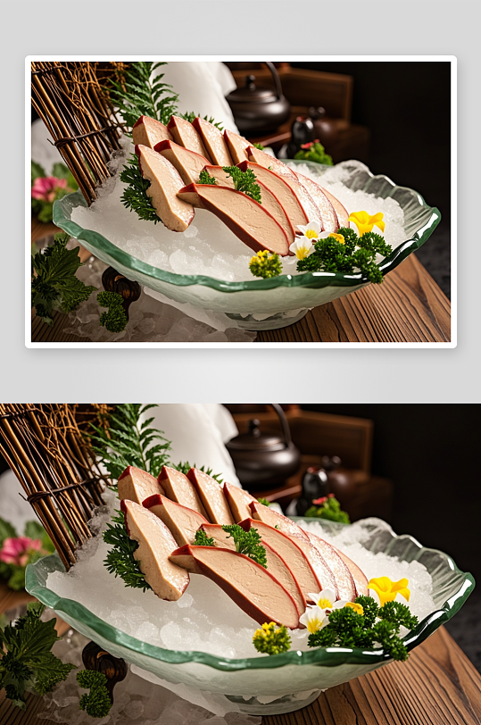 西餐鹅肝美食摄影图