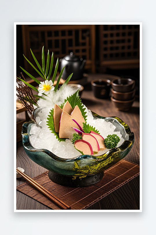 西餐鵝肝美食攝影圖