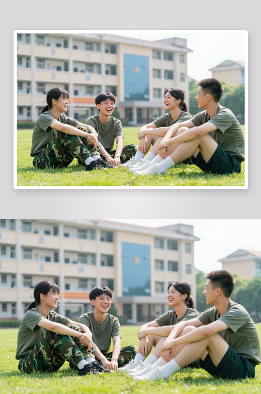 學(xué)校學(xué)生軍訓(xùn)夏令營(yíng)訓(xùn)練人物攝影圖