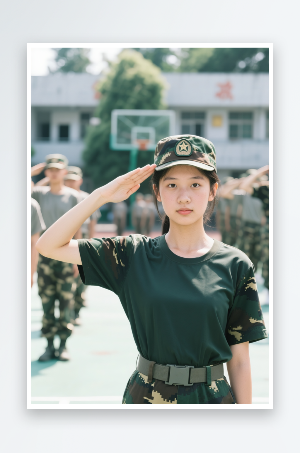 學(xué)校學(xué)生軍訓(xùn)夏令營訓(xùn)練人物攝影圖素材